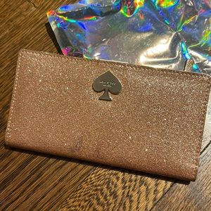 Kate Spade pink glitter wallet